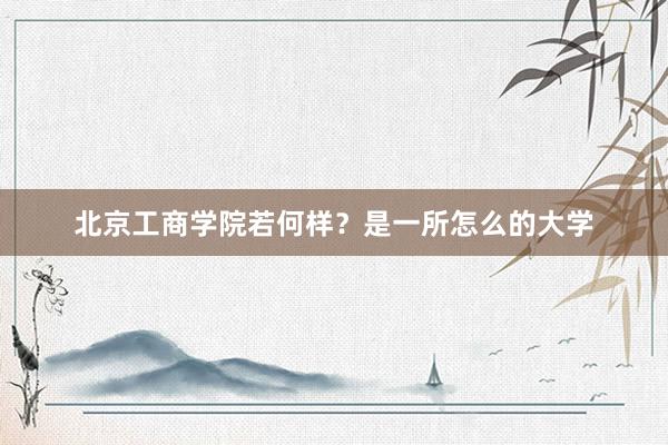 北京工商学院若何样？是一所怎么的大学